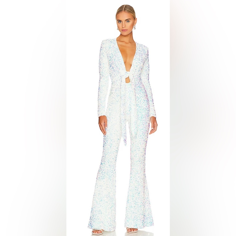 Show Me Your Mumu Martina Jumpsuit in Iridescent Sequins
